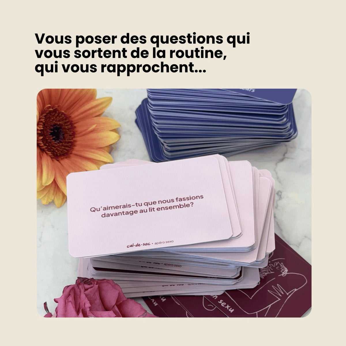 Paquet de cartes de l’édition Âmes Sœurs, des questions pour sortir de la routine
